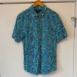 Vineyard Vines Blue Leaf Print Casual Shirt
